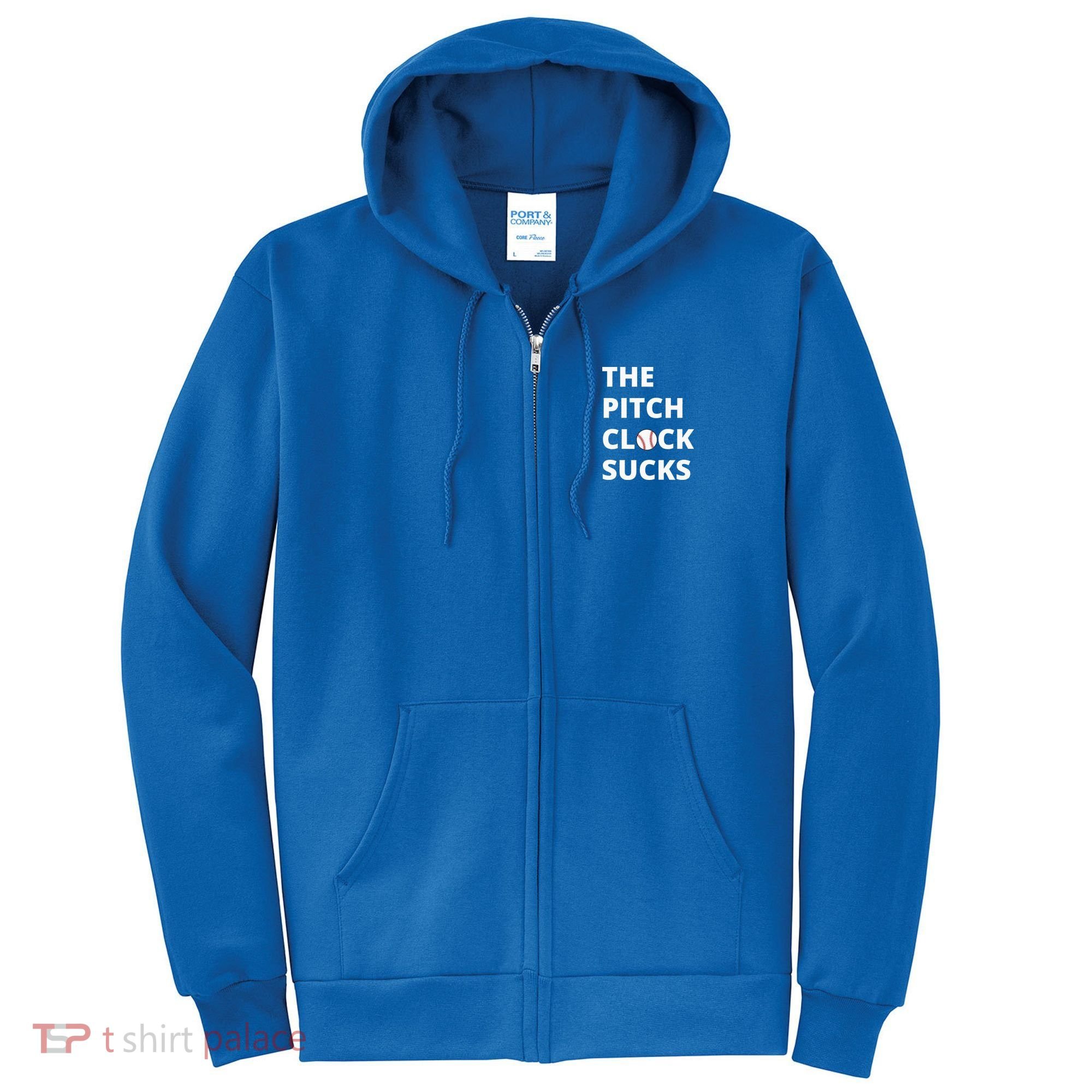 The Pitch Clock Sucks Pitching Shot Clock Baseball Pitcher Full Zip Hoodie