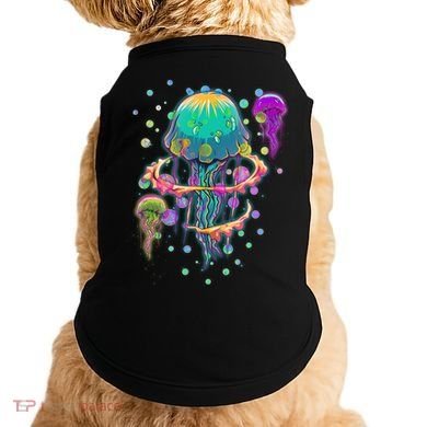 Trippy Psychedelic Colorful Jellyfish Doggie Tank
