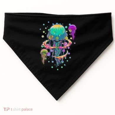 Trippy Psychedelic Colorful Jellyfish USA-Made Doggie Bandana
