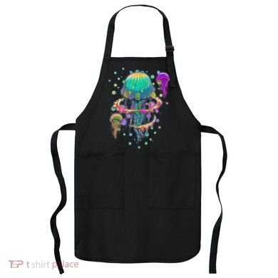 Trippy Psychedelic Colorful Jellyfish Apron
