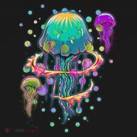 Trippy Psychedelic Colorful Jellyfish T-Shirt thumb 7