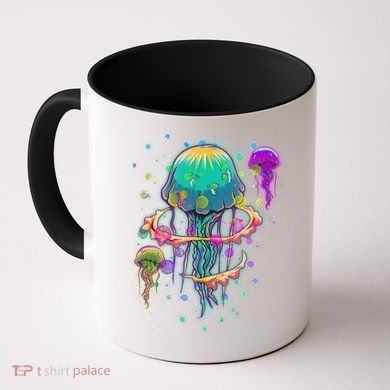 Trippy Psychedelic Colorful Jellyfish Coffee Mug