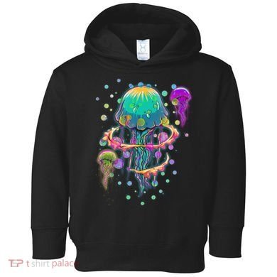 Trippy Psychedelic Colorful Jellyfish Toddler Hoodie