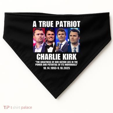 True Patriot Charlie Kirk Support American Values USA-Made Doggie Bandana