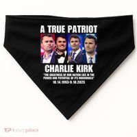 True Patriot Charlie Kirk Support American Values USA-Made Doggie Bandana thumb 0