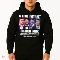 True Patriot Charlie Kirk Support American Values Hoodie thumb 2