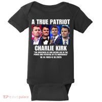 True Patriot Charlie Kirk Support American Values Baby Bodysuit thumb 0