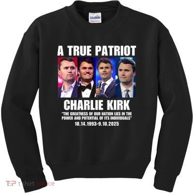 True Patriot Charlie Kirk Support American Values Kids Sweatshirt