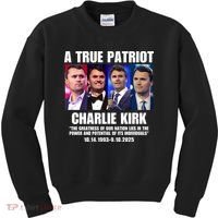 True Patriot Charlie Kirk Support American Values Kids Sweatshirt thumb 0