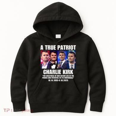 True Patriot Charlie Kirk Support American Values Kids Hoodie