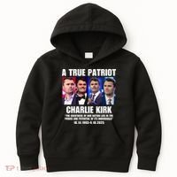 True Patriot Charlie Kirk Support American Values Kids Hoodie thumb 0