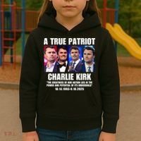 True Patriot Charlie Kirk Support American Values Kids Hoodie thumb 3