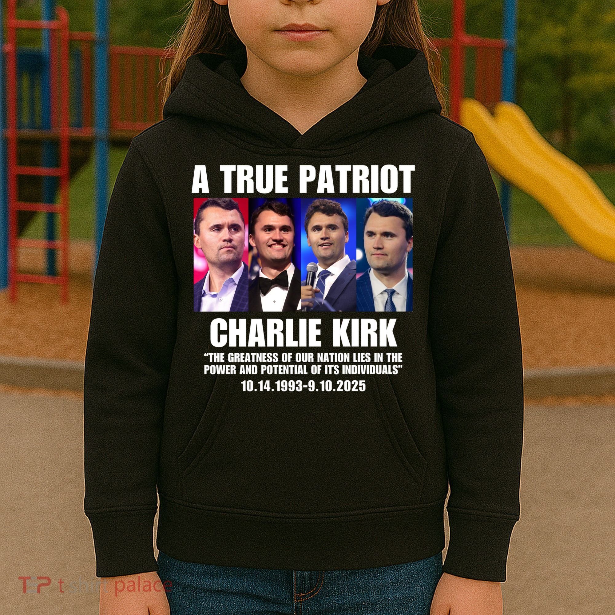 True Patriot Charlie Kirk Support American Values Kids Hoodie