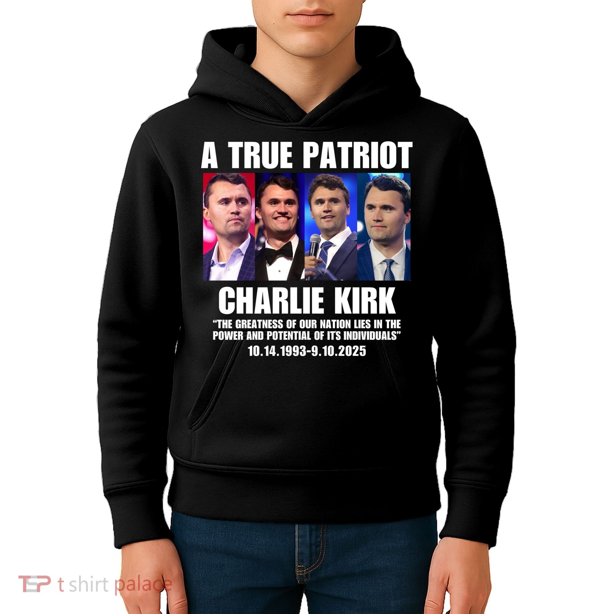 True Patriot Charlie Kirk Support American Values Kids Hoodie