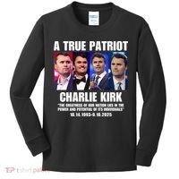 True Patriot Charlie Kirk Support American Values Kids Long Sleeve Shirt thumb 0