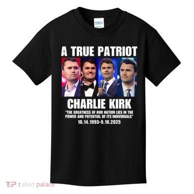 True Patriot Charlie Kirk Support American Values Kids T-Shirt