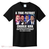 True Patriot Charlie Kirk Support American Values Kids T-Shirt thumb 0
