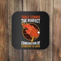 The Perfect Combination Of Strategy & Luck Fun Table Tennis Coaster thumb 0