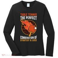 The Perfect Combination Of Strategy & Luck Fun Table Tennis Women's Long Sleeve Shirt thumb 0