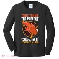The Perfect Combination Of Strategy & Luck Fun Table Tennis Kids Long Sleeve Shirt thumb 0