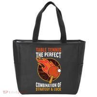 The Perfect Combination Of Strategy & Luck Fun Table Tennis Tote Bag thumb 0