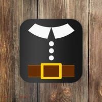 Thanksgiving Pilgrim Costume Turkey Day Coaster thumb 0