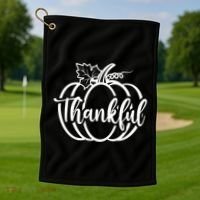 Thankful Pumpkin Cute Cozy Golf Towel thumb 1