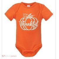 Thankful Pumpkin Cute Cozy Baby Bodysuit thumb 0