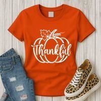 Thankful Pumpkin Cute Cozy Women's T-Shirt thumb 3