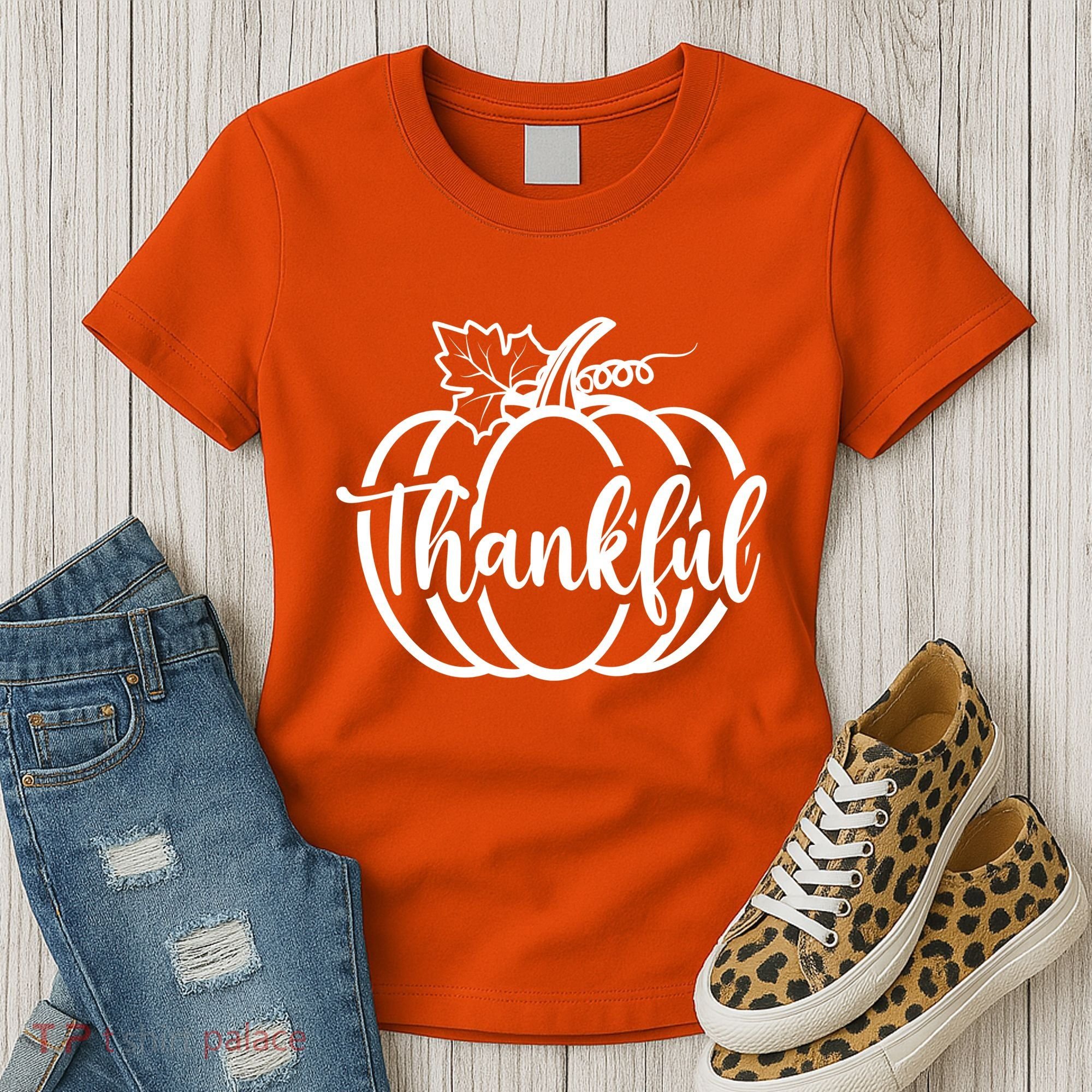 Thankful Pumpkin Cute Cozy Women's T-Shirt