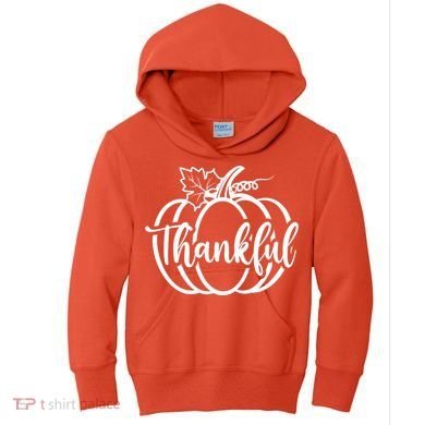 Thankful Pumpkin Cute Cozy Kids Hoodie