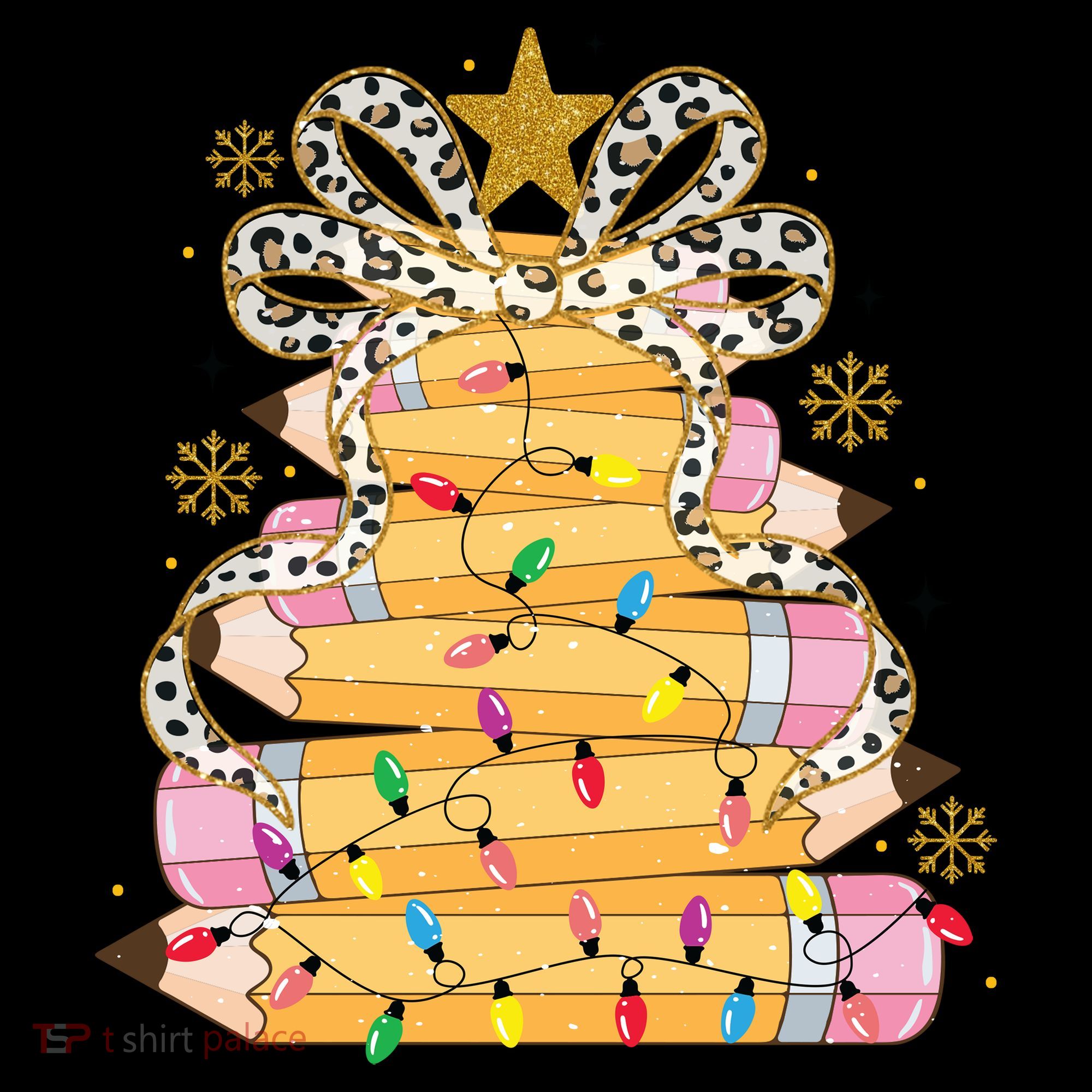 Teacher Pencil Christmas Tree Coaster