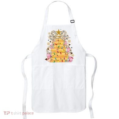 Teacher Pencil Christmas Tree Apron