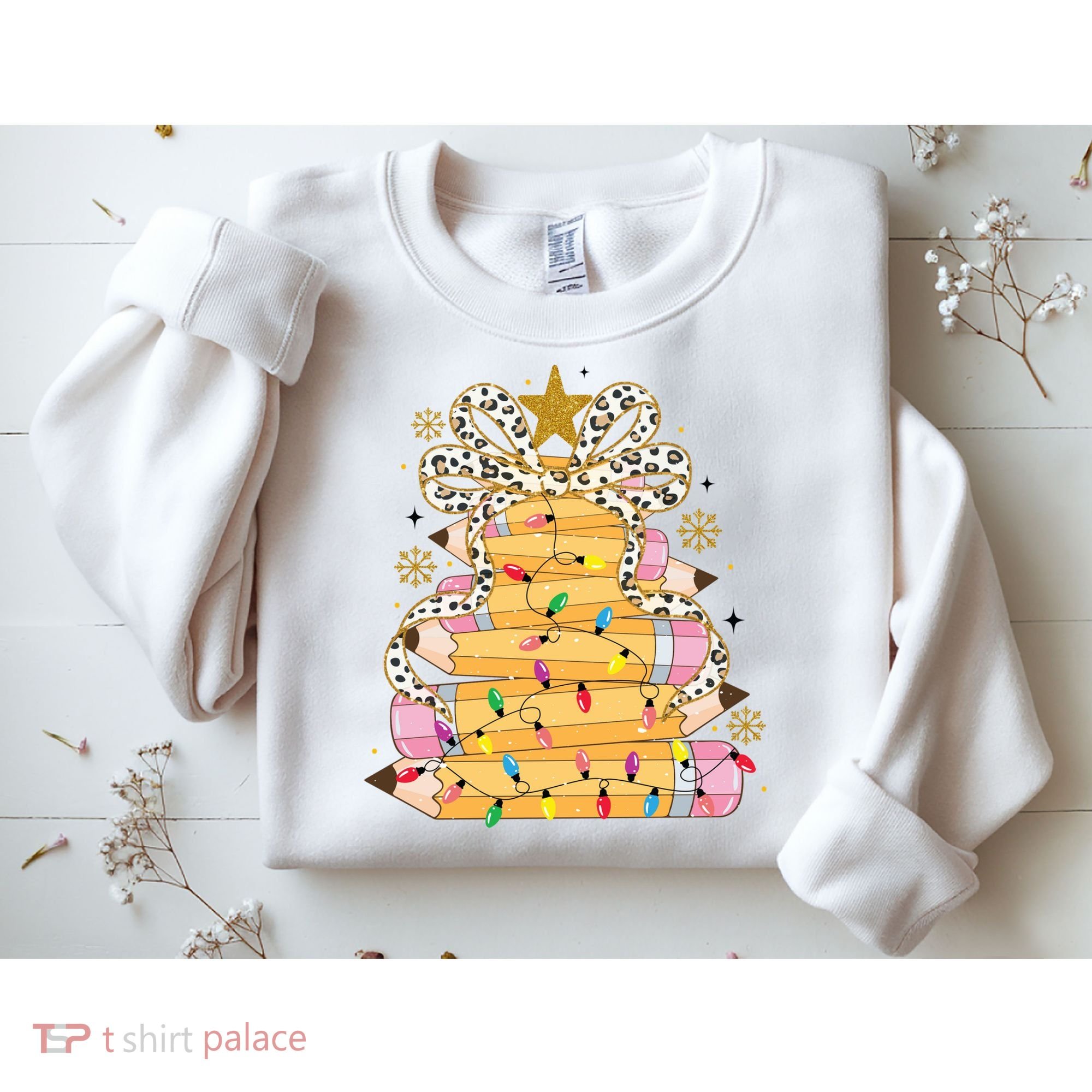 Teacher Pencil Christmas Tree Sweatshirt