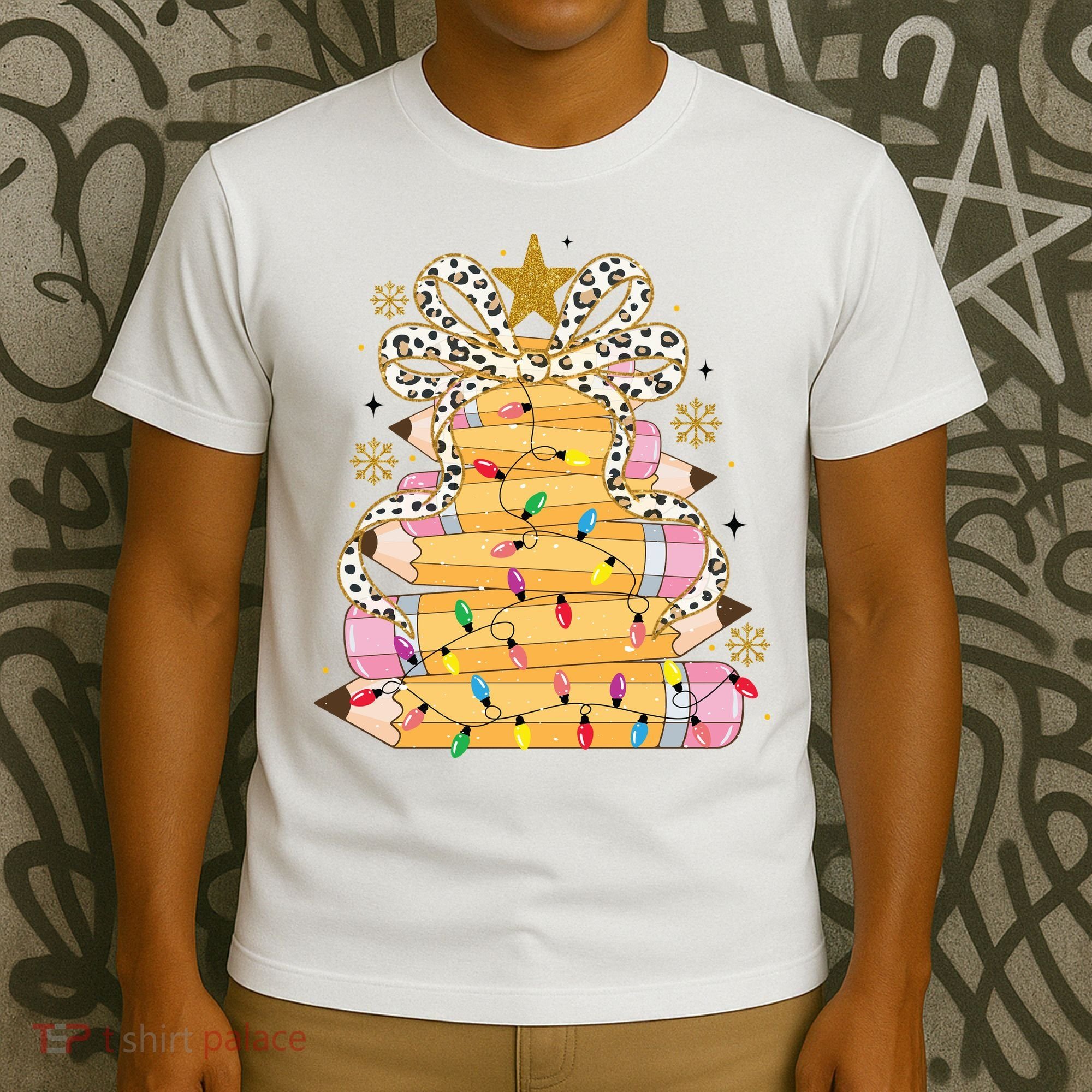 Teacher Pencil Christmas Tree T-Shirt