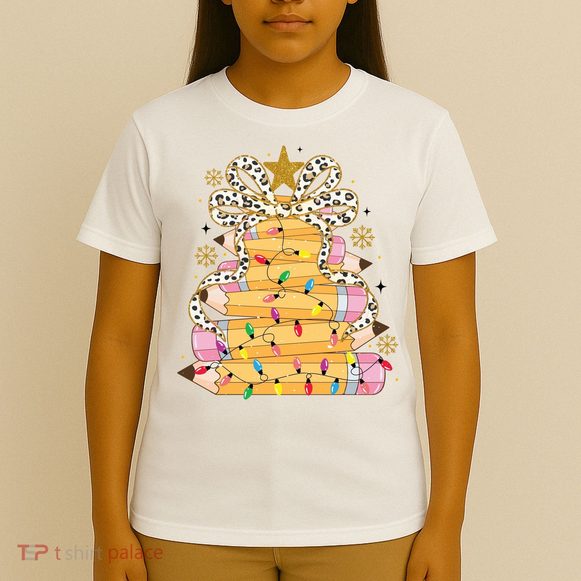 Teacher Pencil Christmas Tree T-Shirt