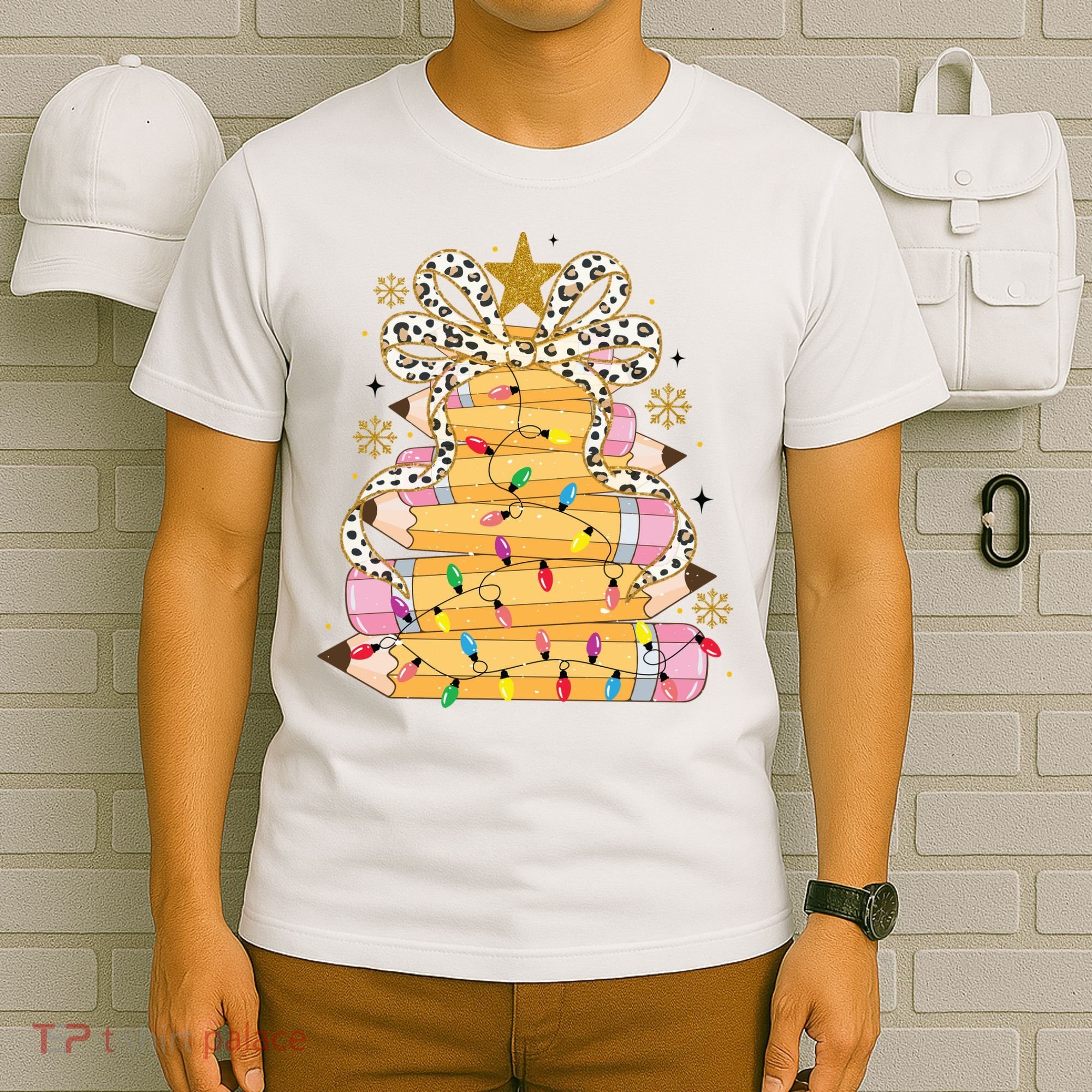 Teacher Pencil Christmas Tree T-Shirt