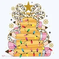 Teacher Pencil Christmas Tree Bucket Hat thumb 4