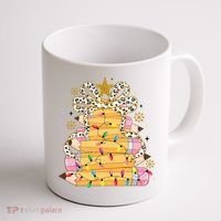 Teacher Pencil Christmas Tree Coffee Mug thumb 1