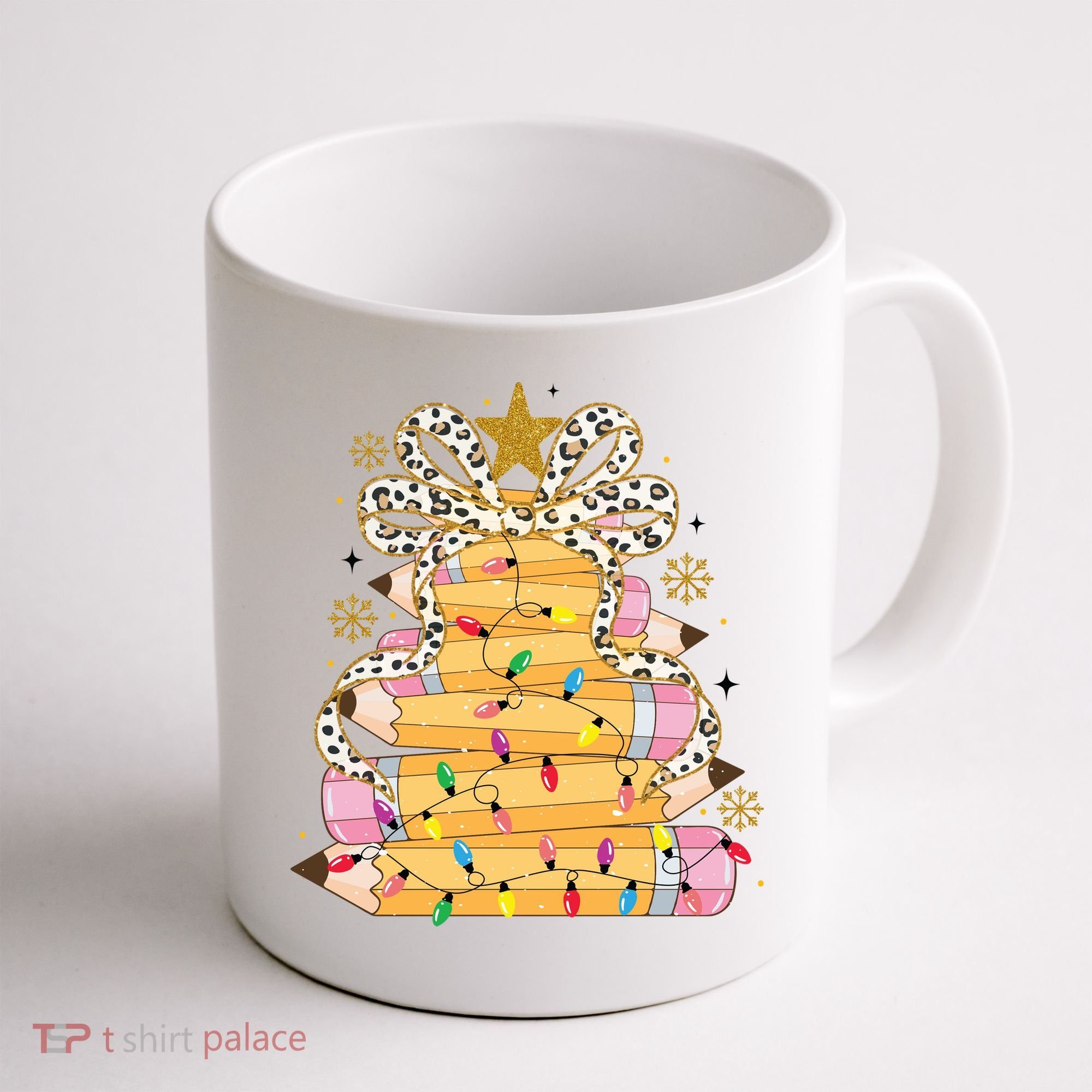 Teacher Pencil Christmas Tree Coffee Mug