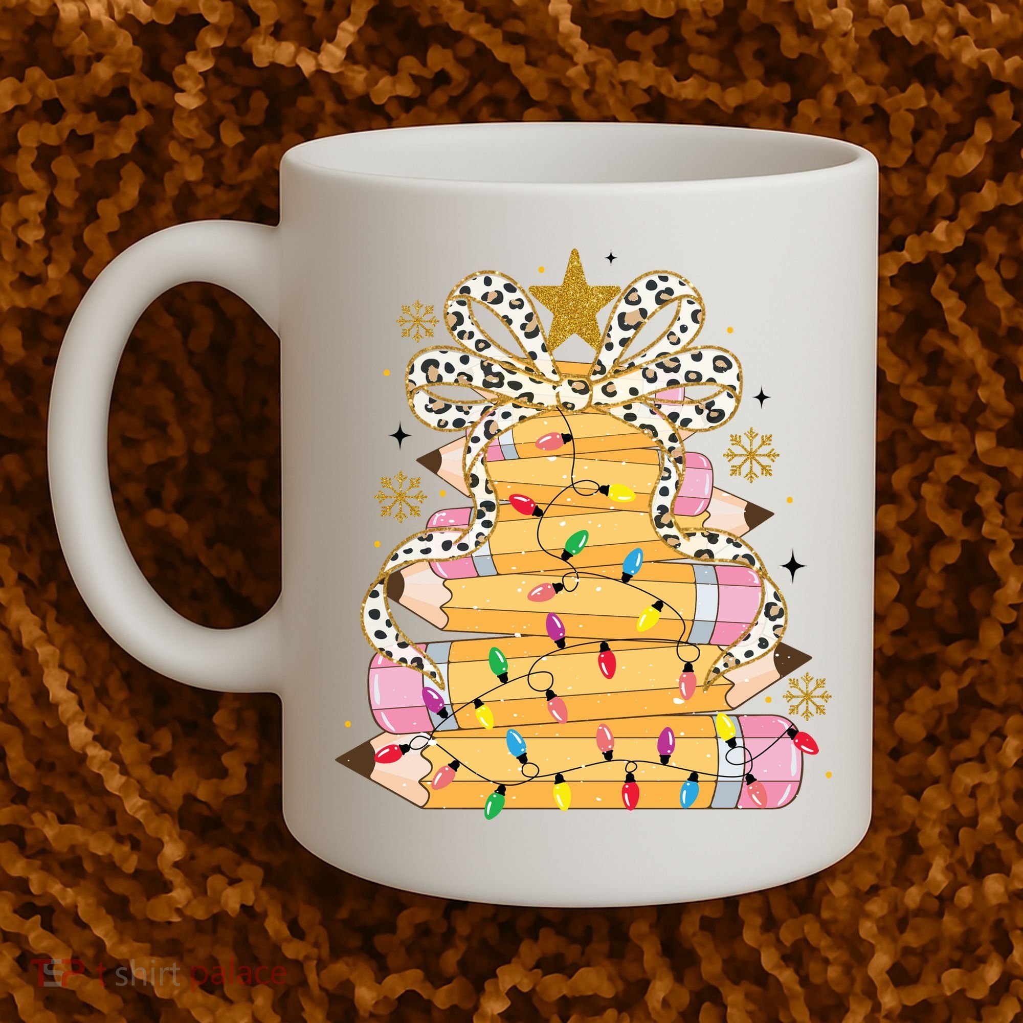 Teacher Pencil Christmas Tree Coffee Mug