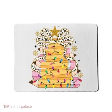 Teacher Pencil Christmas Tree Mousepad