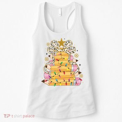 Teacher Pencil Christmas Tree Women's Tank Top