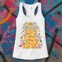 Teacher Pencil Christmas Tree Women's Tank Top thumb 3