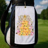 Teacher Pencil Christmas Tree Golf Towel thumb 2