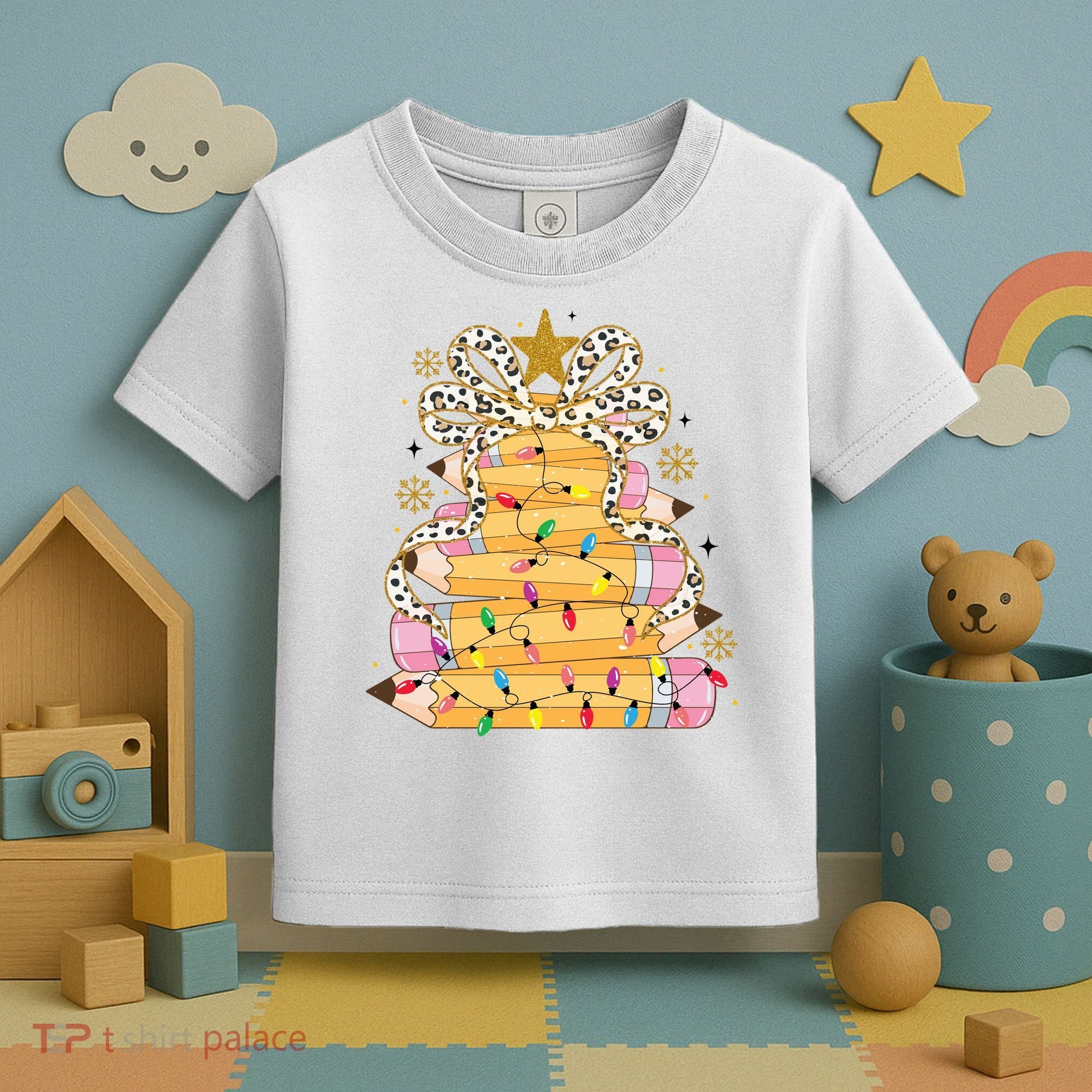 Teacher Pencil Christmas Tree Toddler T-Shirt