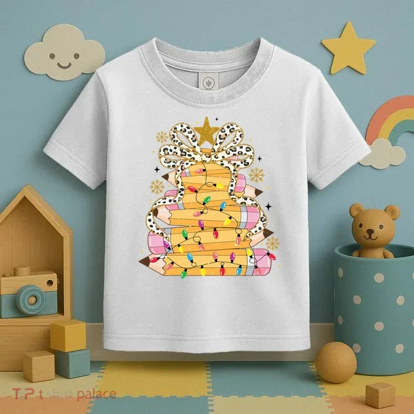 Teacher Pencil Christmas Tree Toddler T-Shirt