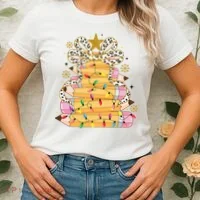 Teacher Pencil Christmas Tree Women's T-Shirt thumb 2