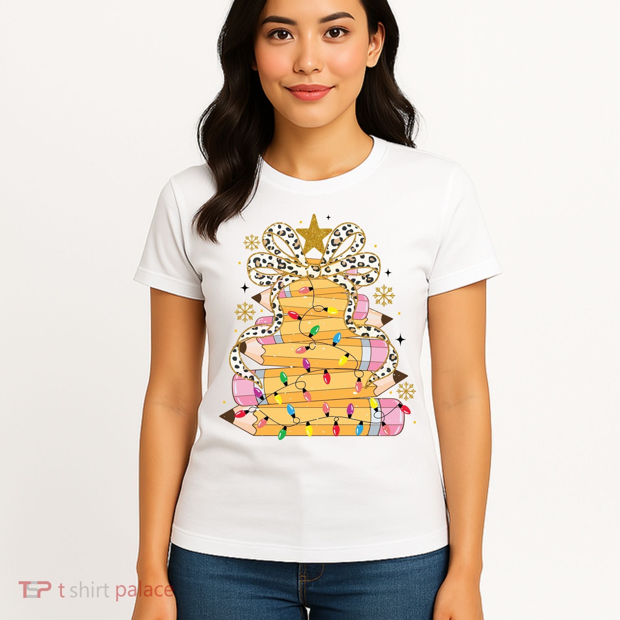 Teacher Pencil Christmas Tree Women's T-Shirt