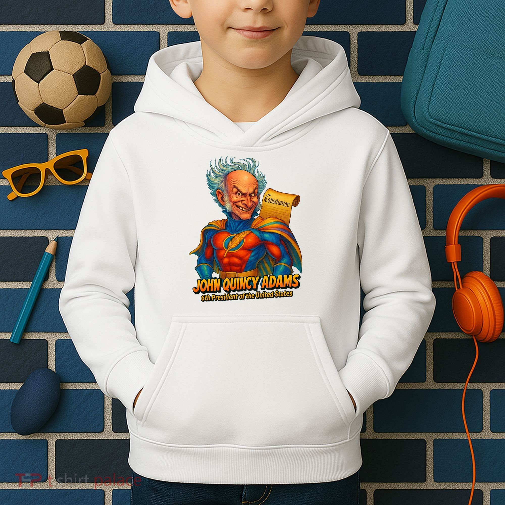 The Presidential Chronicles John Quincy Adams Kids Hoodie